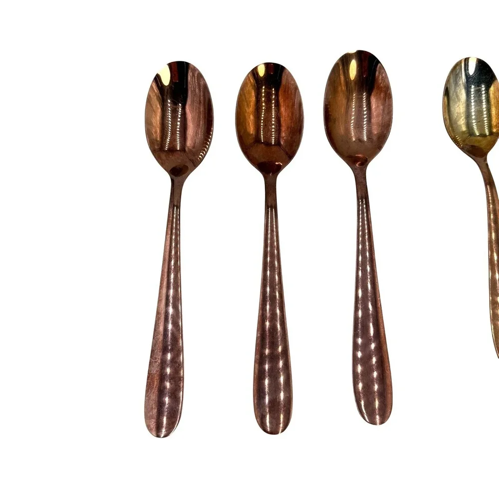 Mismatched Flatware Set‎ 31pc Copper Rose Gold Mixed Patterns